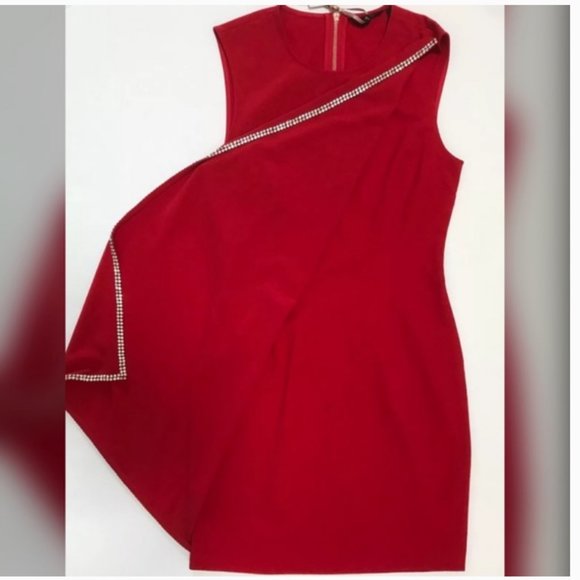 Ted Baker Burford Double Layer Embellished Red Dress size 4 (8-10) nwot - Picture 12 of 16